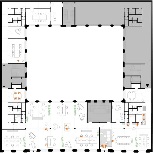 Floor plan of 2. floor after the redesign – Plan: IFUB*