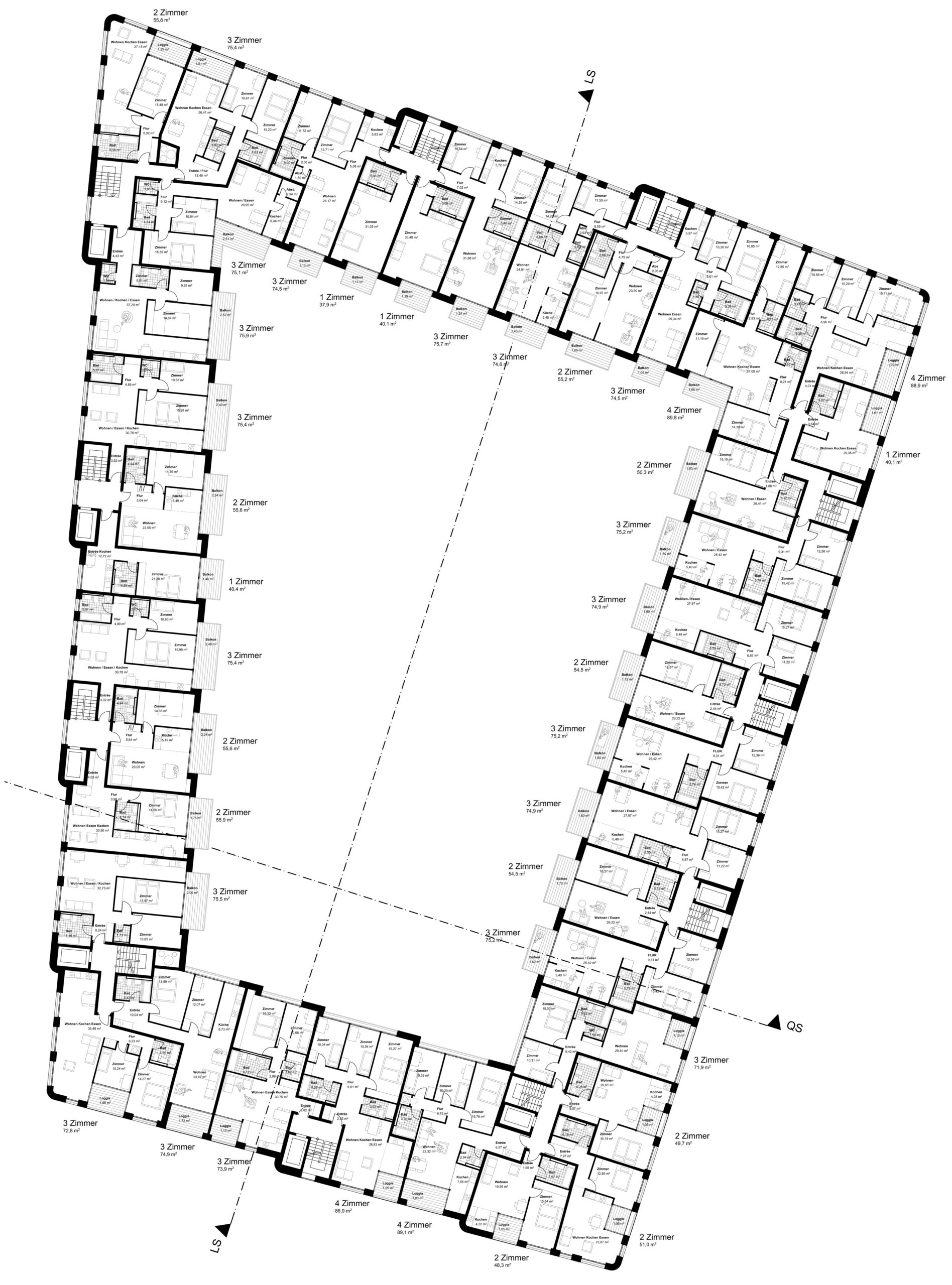 Grundriss OG 2+3 – Plan: IFUB*/Steidle