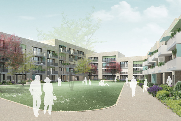 Perspektive Innenhof – Rendering: IFUB*/Steidle