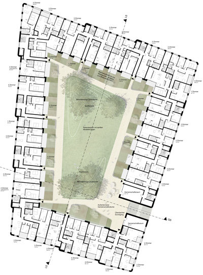 Grundriss OG 1 – Plan: IFUB*/Steidle/Jühling