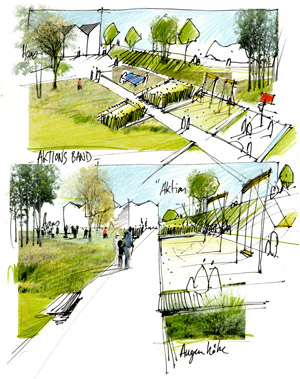 Aktionsflächen – Skizze: Atelier Le balto