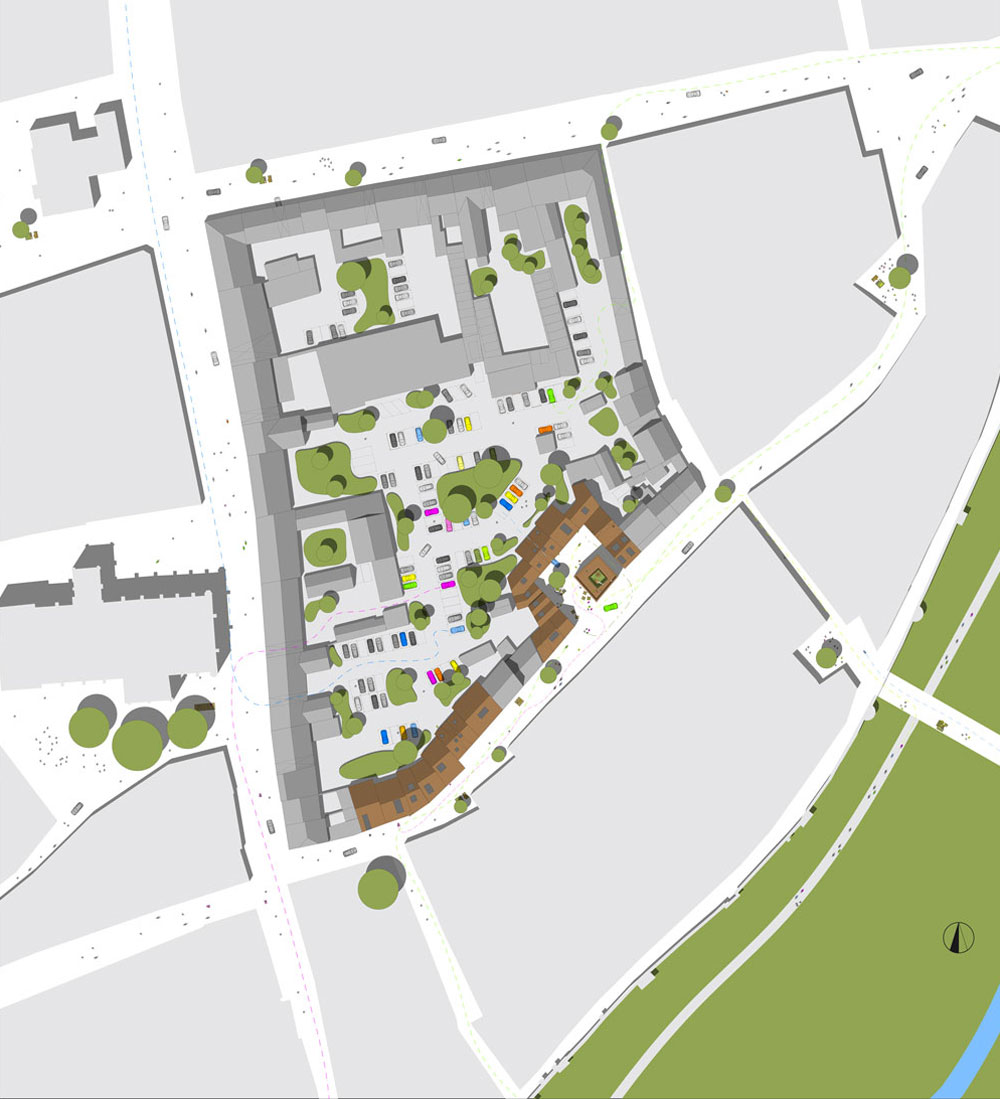 Site plan, district Werderstraße – Plan: IFUB*